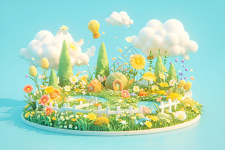 春日花园的彩色世界图片