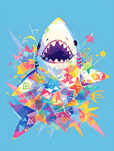 涂鸦的鲨鱼图片