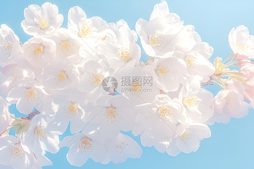 梦幻白色樱花图片