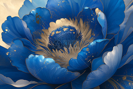 夜空中的蓝色花朵图片