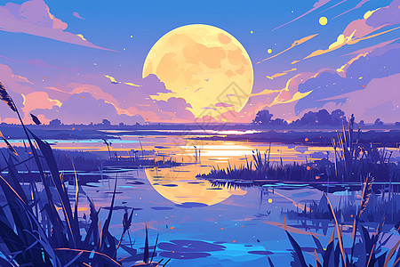 明月江畔美景图片