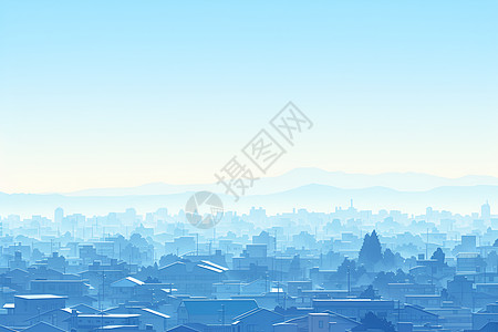 迷蒙城市的天际线图片