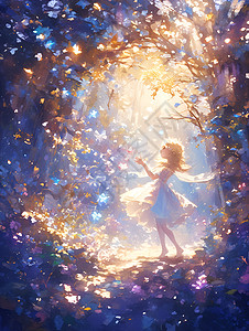 魔法花园中的公主高清图片
