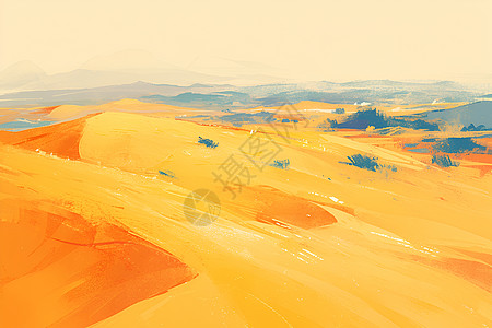 绘画的沙漠油画图片