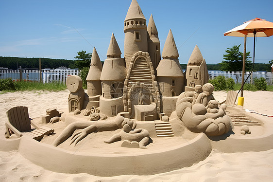 沙滩上的城堡图片