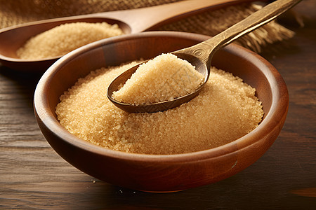 木碗中可口的蔗糖图片