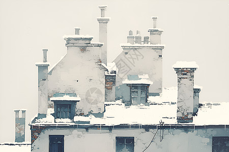 建筑物上覆盖的雪图片