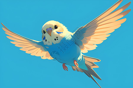 绘画的可爱小鸟背景图片