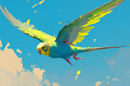 展翅高飞的鹦鹉背景图片