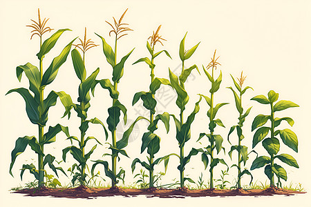 成熟的玉米棒插画