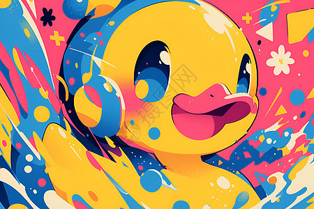快乐的彩色鸭子图片