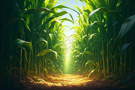 农田种植的玉米图片