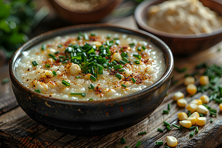 营养浓稠的米粥食物图片