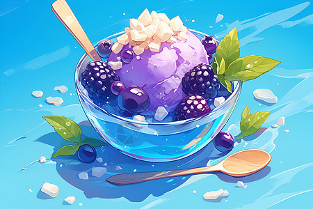 可口的水果冰淇淋图片