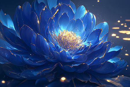 闪耀的蓝色牡丹花图片