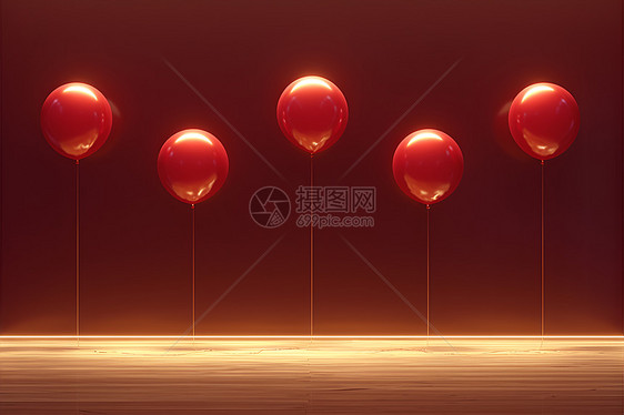 红色的充气气球图片