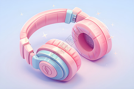 美丽的粉色耳机图片