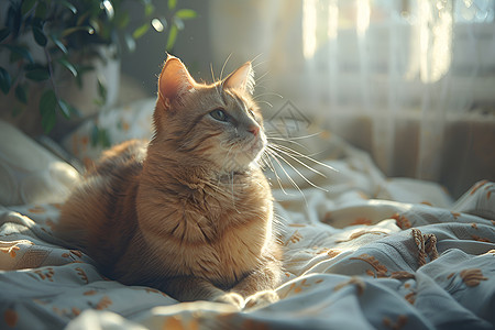 窗前晒太阳的猫咪图片