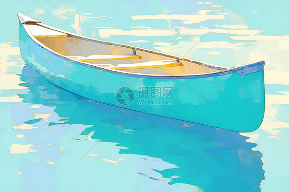 漂浮在水面上的独木舟图片