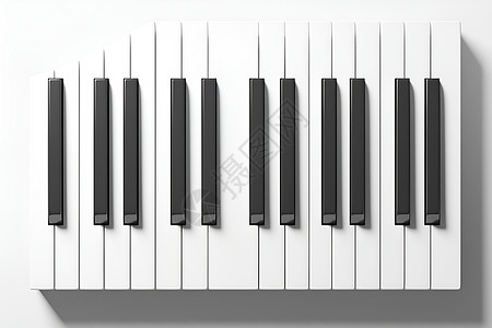 黑白乐器简约黑白键盘插画