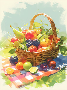 水果篮中的果子图片
