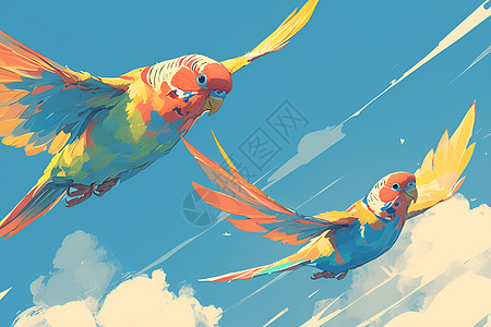 飞翔的彩虹鸟高清图片