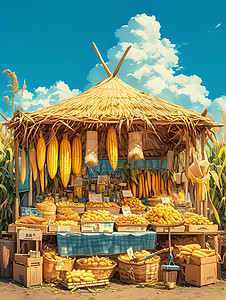 售卖的玉米背景图片