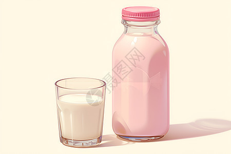 草莓味的牛奶图片