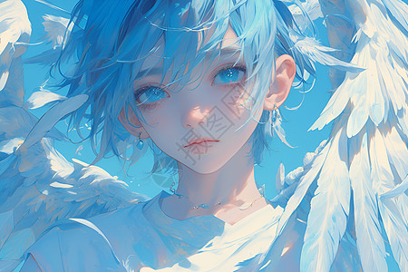 蓝发天使背景图片