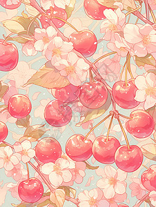 粉色的樱桃图片