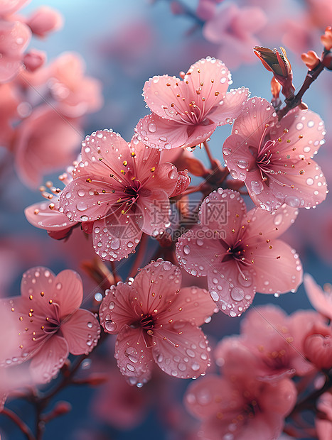 粉色樱花绽放图片