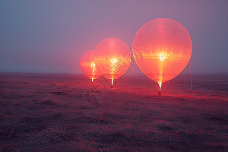 燃亮夜空的炫彩气球图片