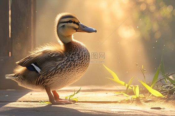 阳光下的鸭子图片