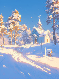 冬日乡村美景图片