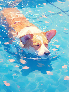 水中的游泳的狗狗图片