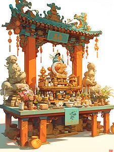 传统的祭坛背景图片
