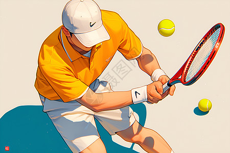 练球的网球高手图片