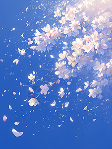 漫天飞舞的樱花图片