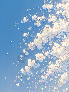 白色樱花盛开图片