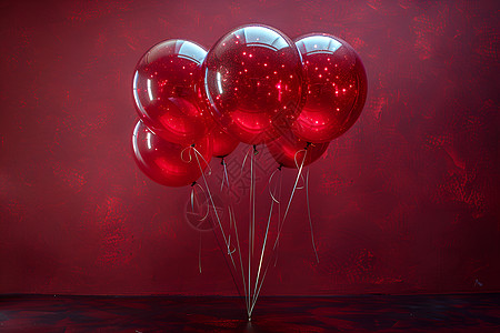 闪耀的红色气球图片