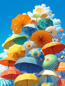 美丽的彩色伞图片