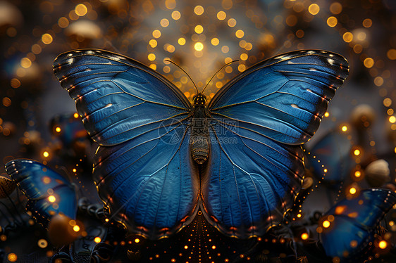 绚丽的蓝蝴蝶图片