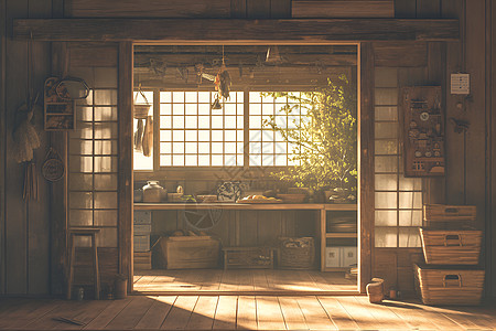 木屋的窗户图片