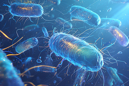 悬浮的细菌插图图片