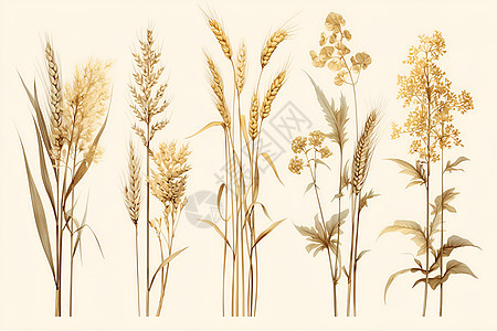 绘画的小麦插画图片