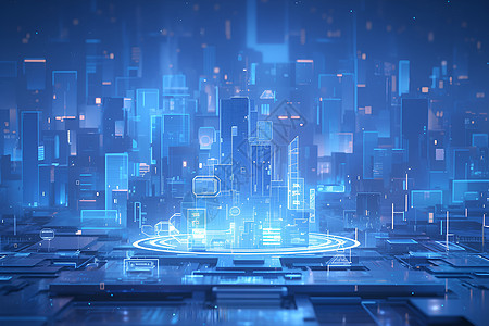 蓝色未来科技都市图片