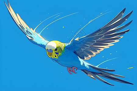 自由飞翔的鹦鹉背景图片