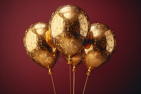 金色的充气气球背景图片