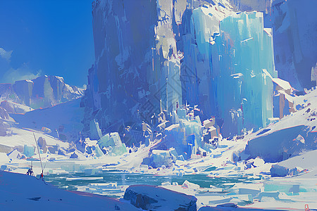 悬崖上的冰川图片