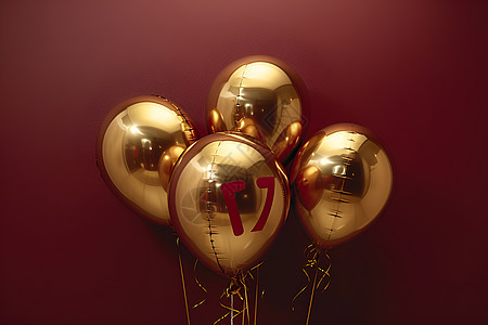 庆典上的金色气球图片